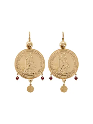 Gold Monster Gypsy Coin Earrings