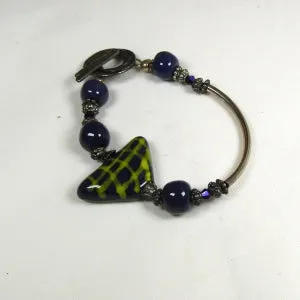 Handmade Purple Beaded  Kazuri Bracelet