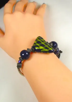 Handmade Purple Beaded  Kazuri Bracelet