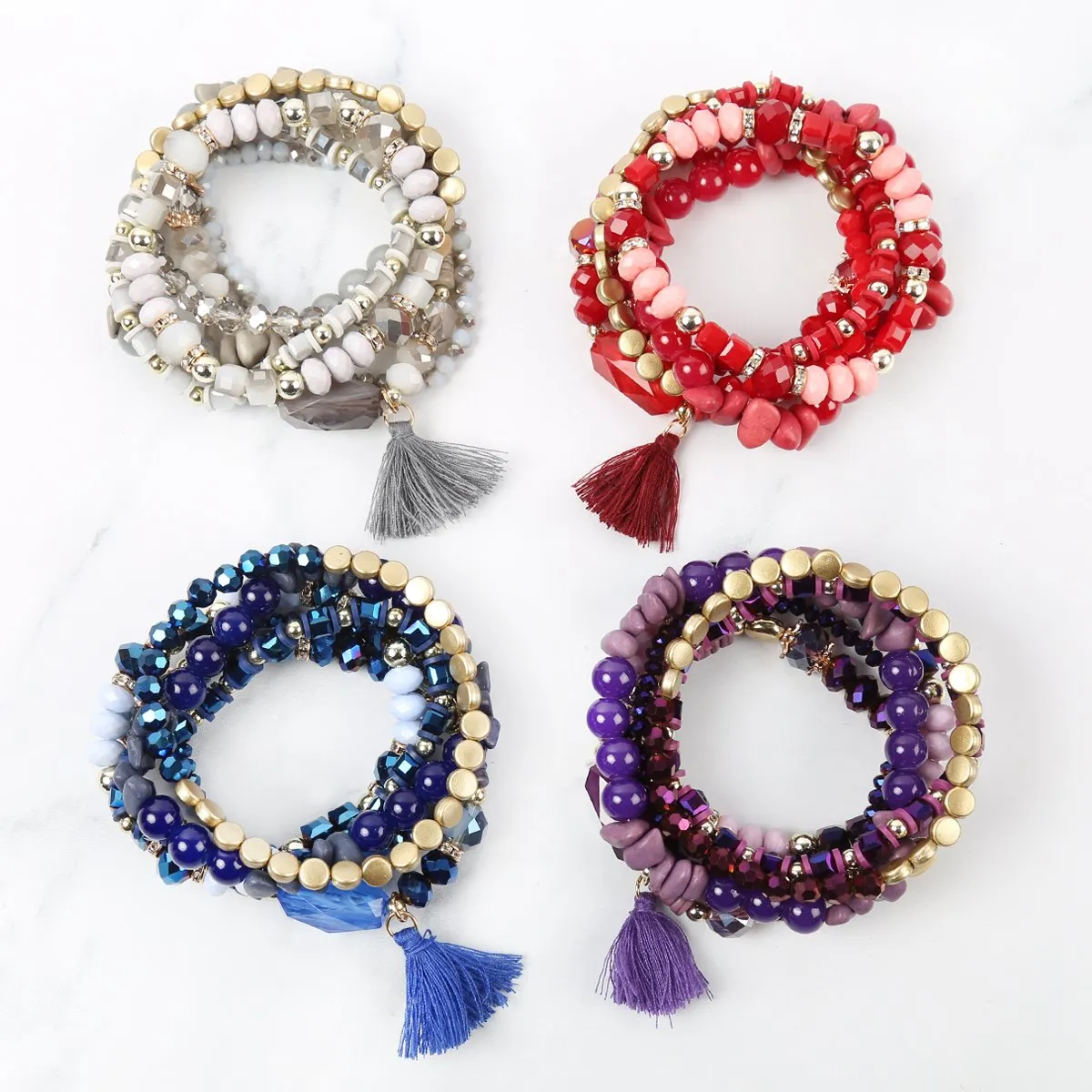 Hdb2201 - Boho Tassel Charm Bracelet