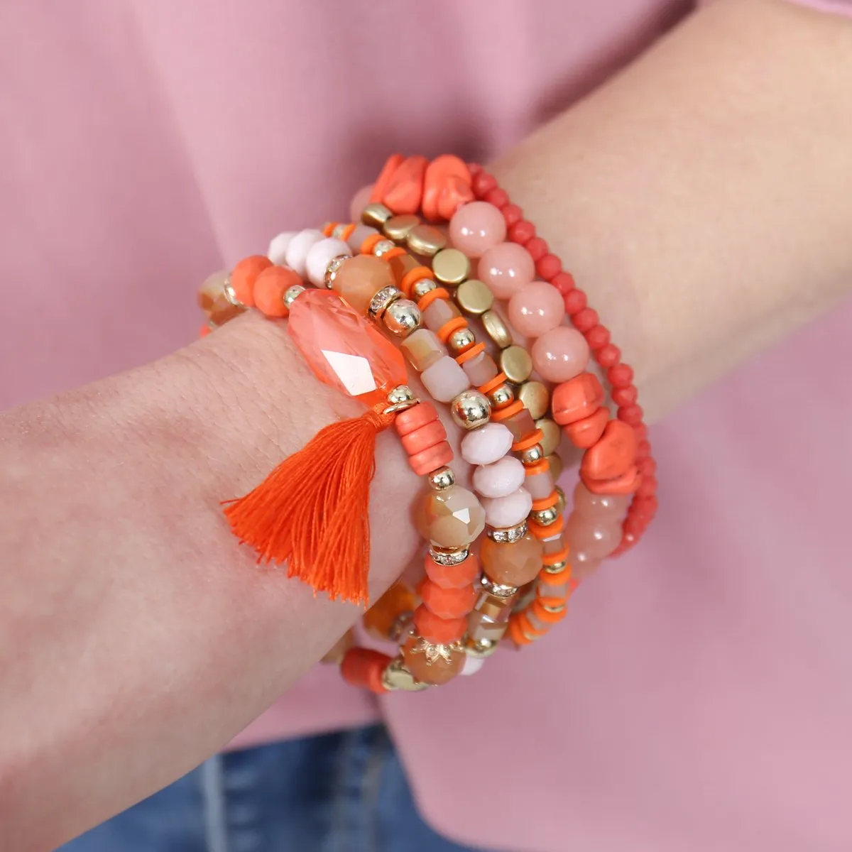 Hdb2201 - Boho Tassel Charm Bracelet