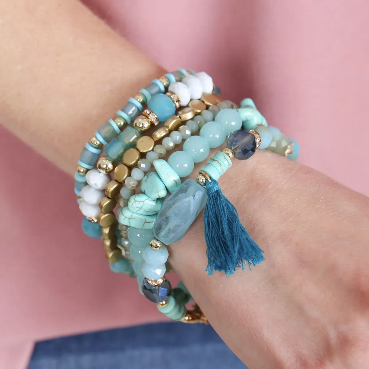 Hdb2201 - Boho Tassel Charm Bracelet