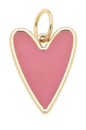 Heart Enamel Charm in Pink