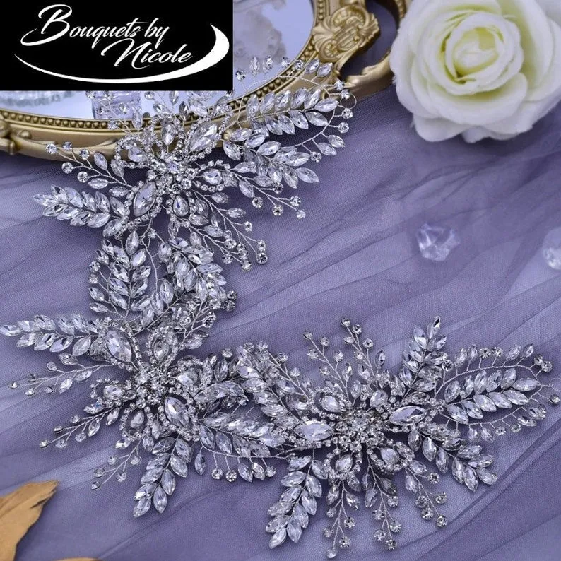 HP-0013 Swarovski Crystals l Rhinestone l Vintage l Bridal Vine Hairpiece l Brooches l Bridesmaids l Hair Comb l Tiara l Crown l Quinceanera