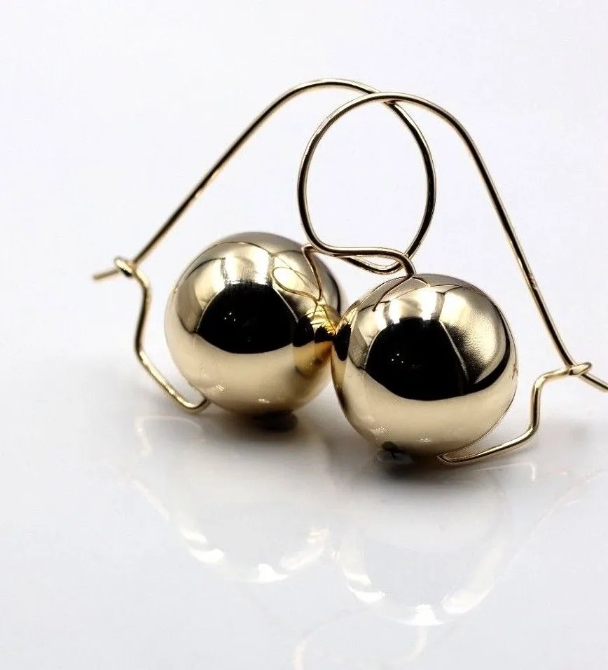 Kaedesigns Very Large 9ct Yellow, Rose or White Gold 18mm Euro Ball Earrings