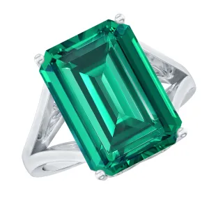 Lab Created Emerald Solitaire Engagement Ring