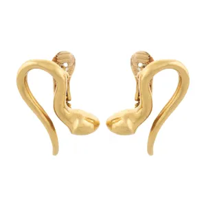 LALAOUNIS Estate 18k Gold Abstract Snake Earrings