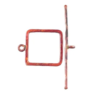 Large Square Hammered Toggle Clasp