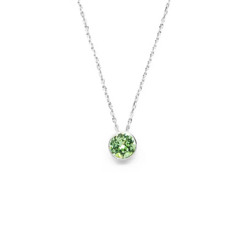 Lime Green Round Crystal Necklace