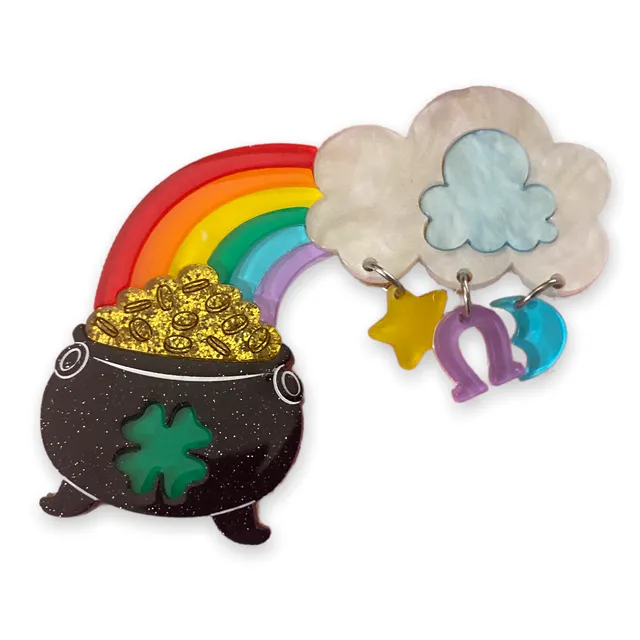 Lipstick & Chrome : Clover the Rainbow Brooch [PRE-ORDER]