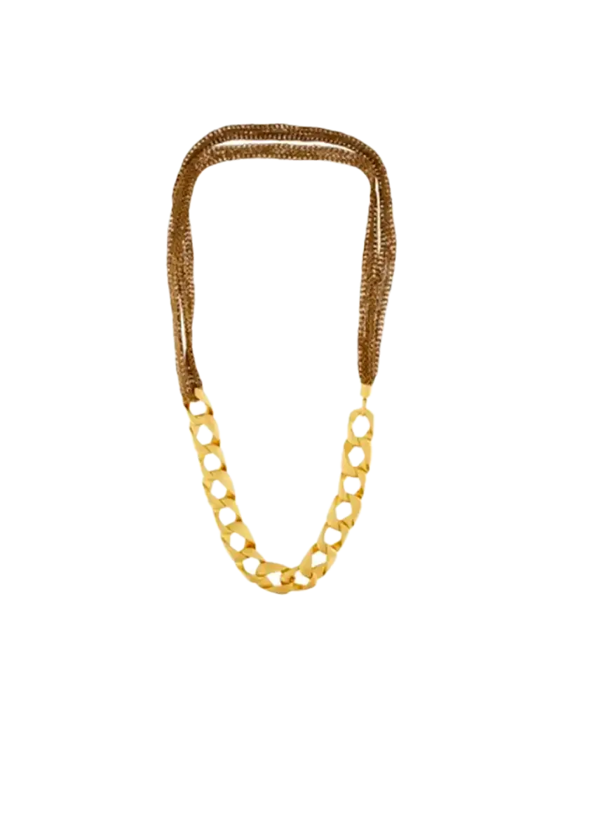 Long Knittet Chunky Chain Necklace