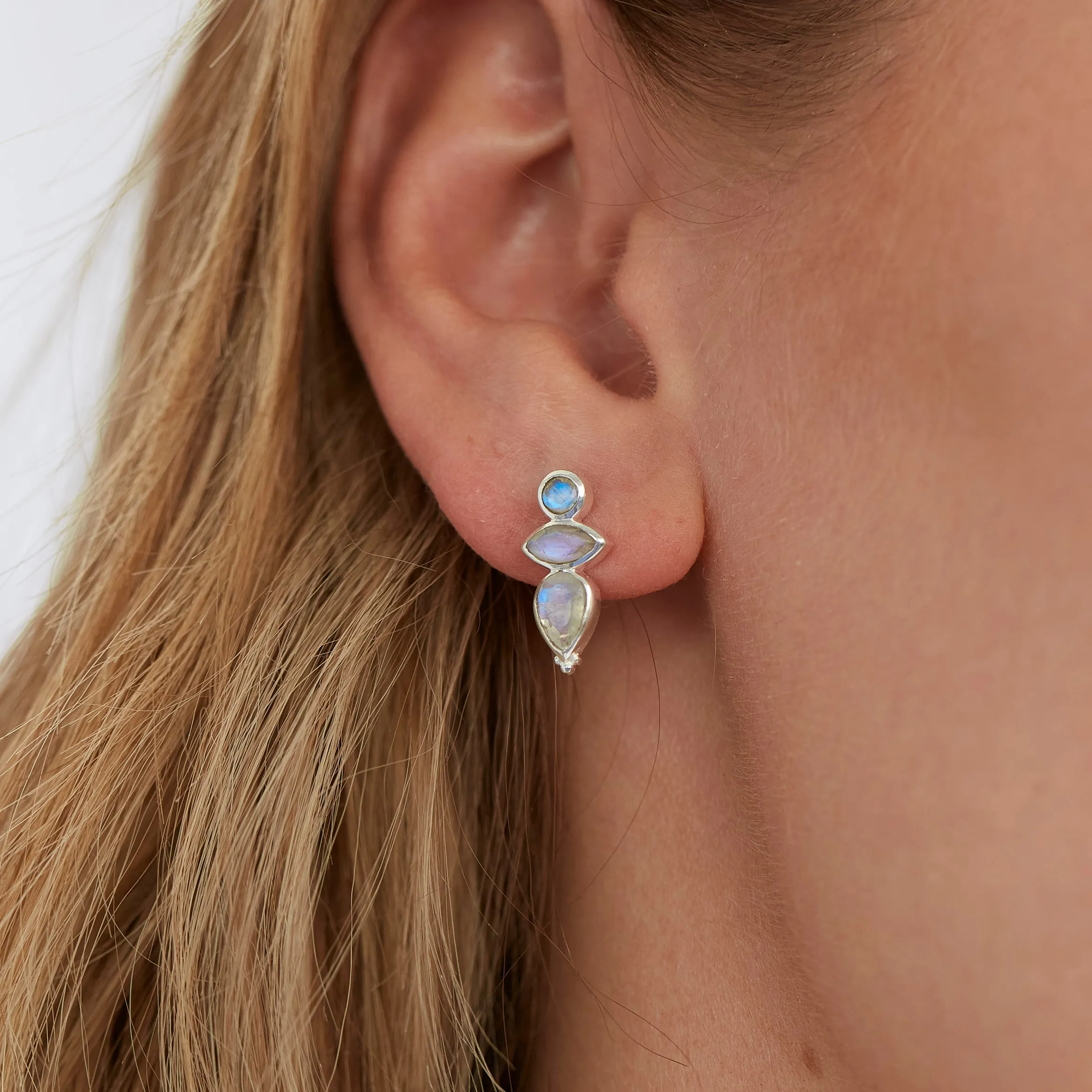 Mabel Moonstone Gold Stud