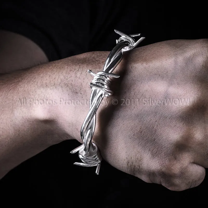 Mens Barbed Wire Bangle