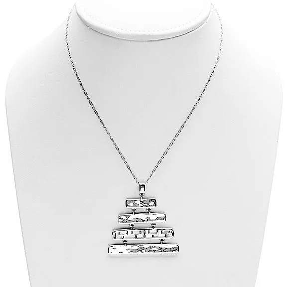 Mystical Pagoda Graduated Latticework Sterling Silver Necklace