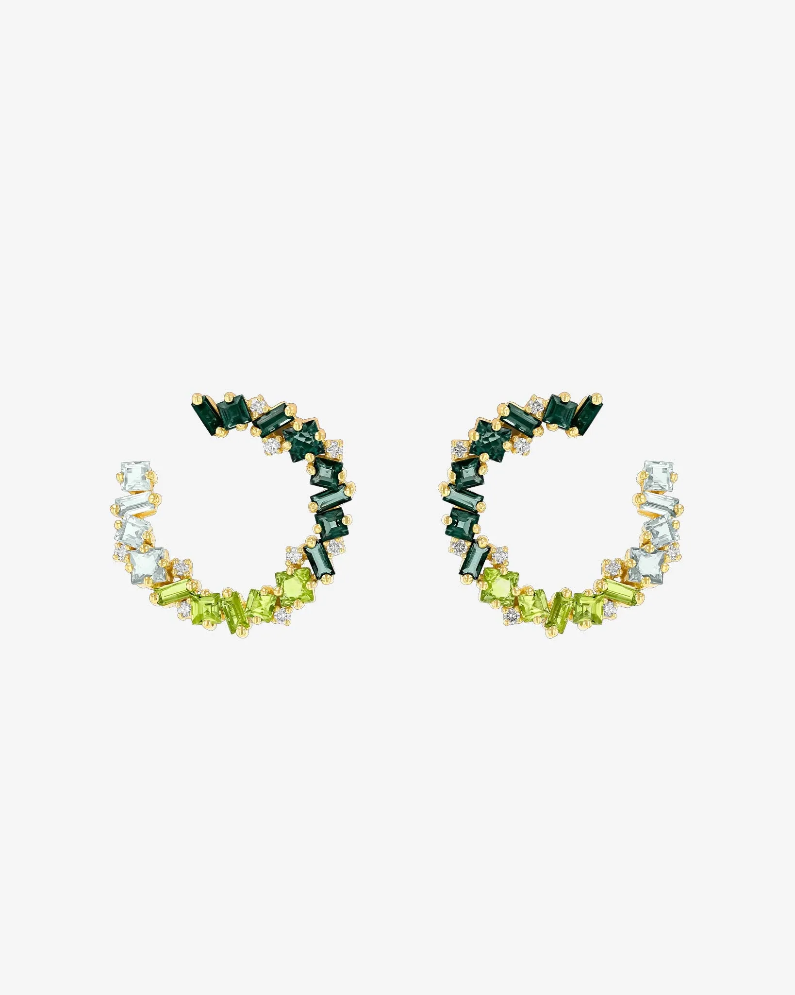 Nadima Green Ombre Midi Spiral Hoops