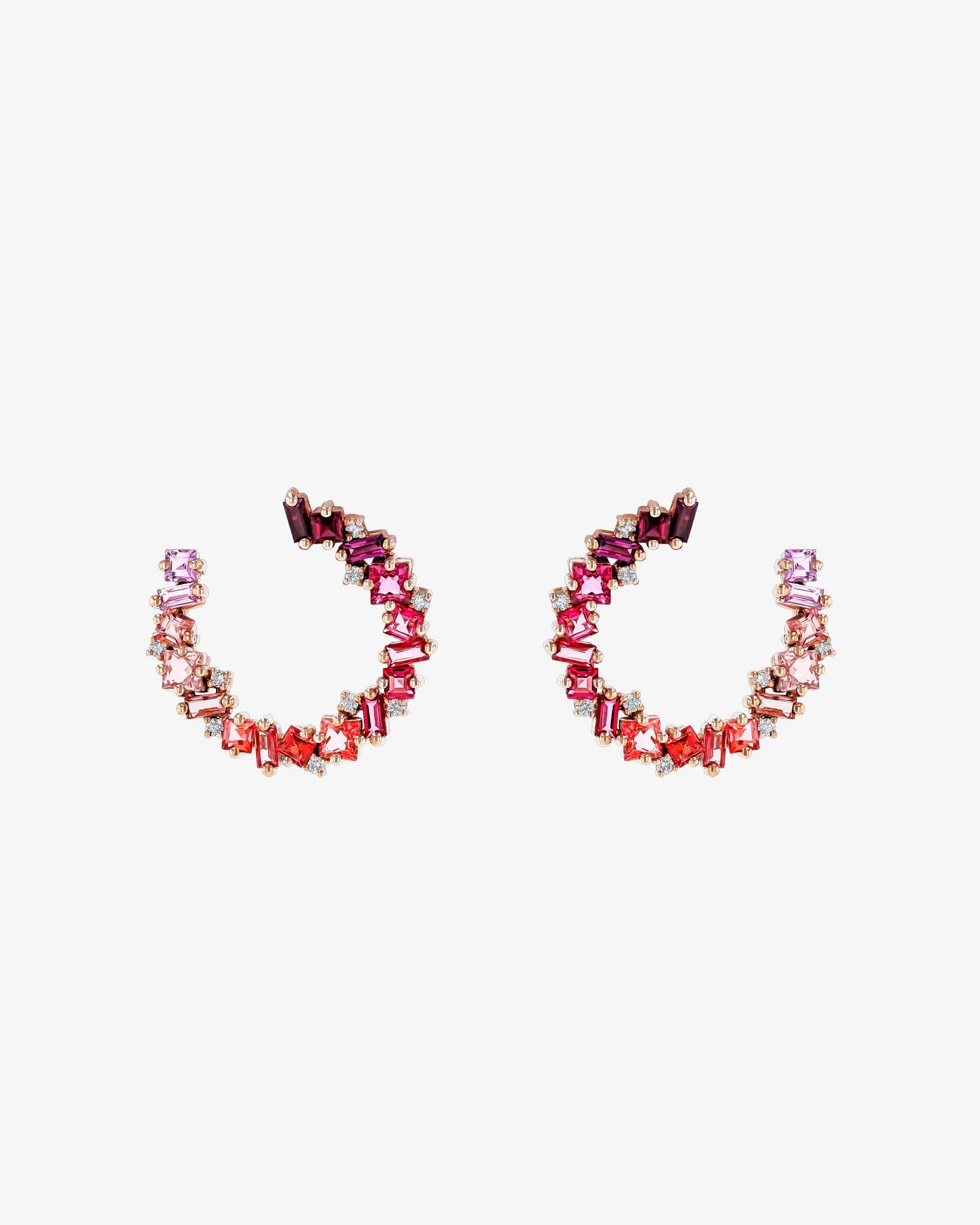 Nadima Red Ombre Midi Spiral Hoops