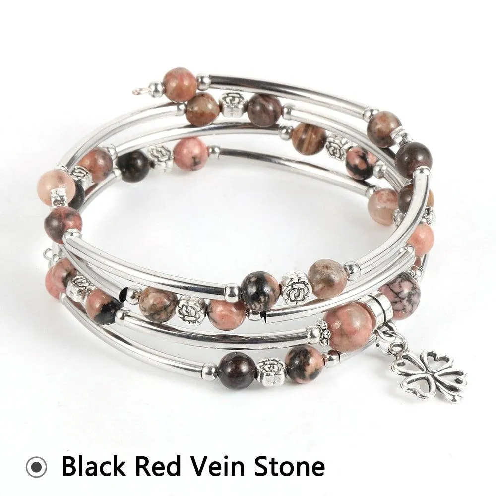 Natural Stone Boho Bead Bracelets