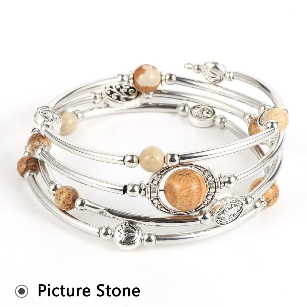 Natural Stone Boho Bead Bracelets