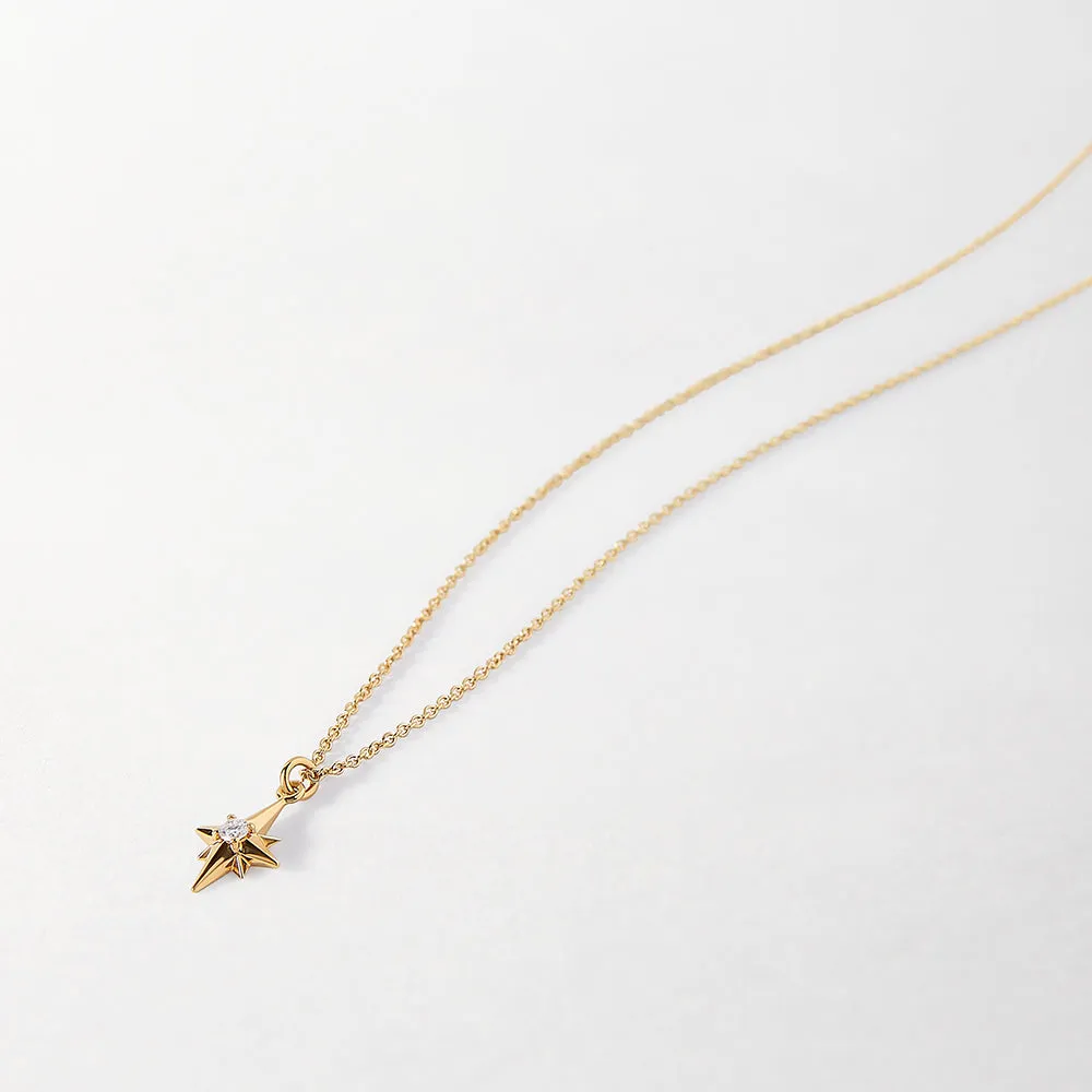 North Star Diamond Necklace - Yellow Gold