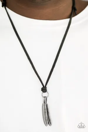 Open Door Jewelry - Eagerly Eagle - Black Necklace - Paparazzi Accessories