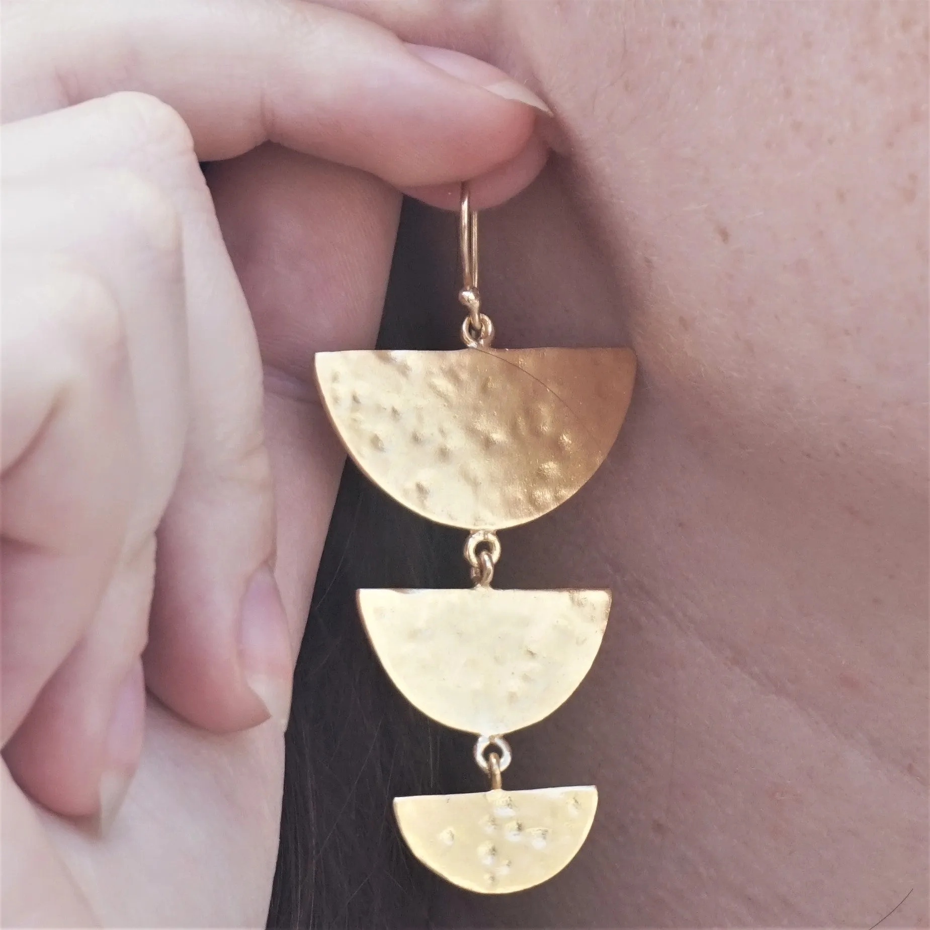 Oxbow Moon Drop Earrings