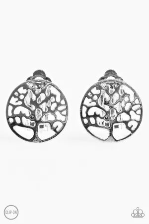 Paparazzi Earring ~ Royal TREE-tment - Silver