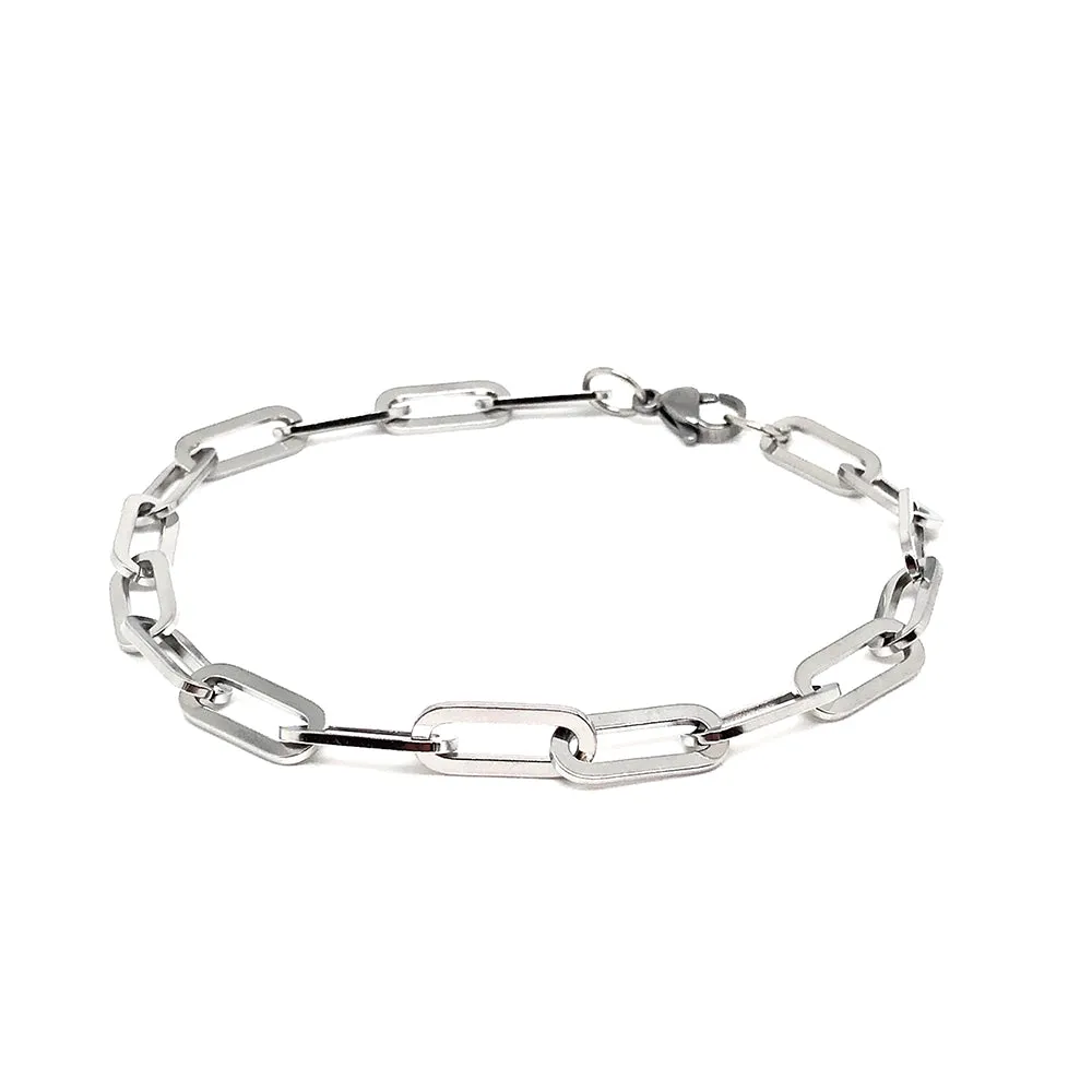 Paperclip Chain Bracelet (Silver-Plated)