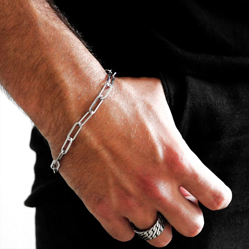 Paperclip Chain Bracelet (Silver-Plated)