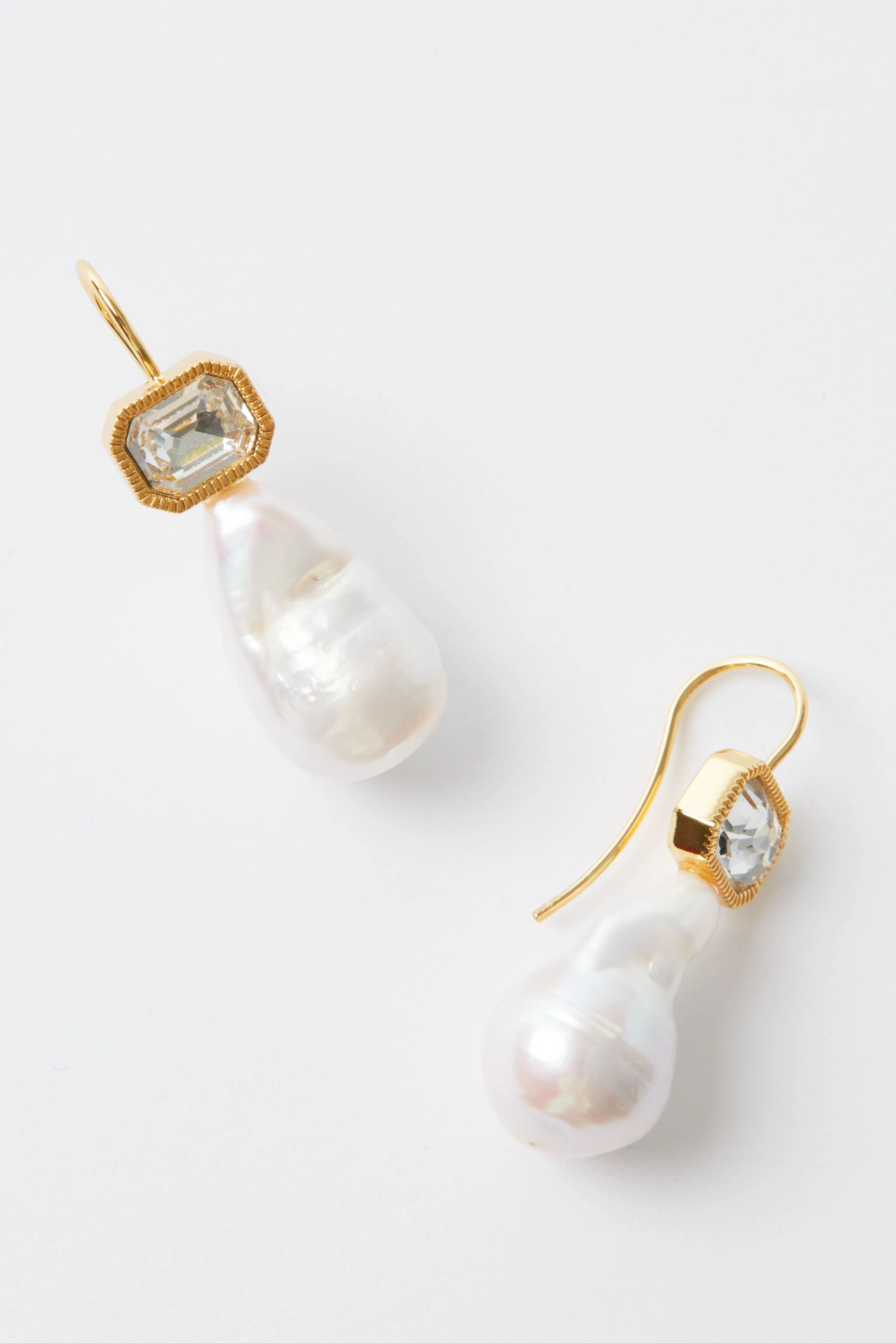 Pearl and Crystal Dangle Earrings