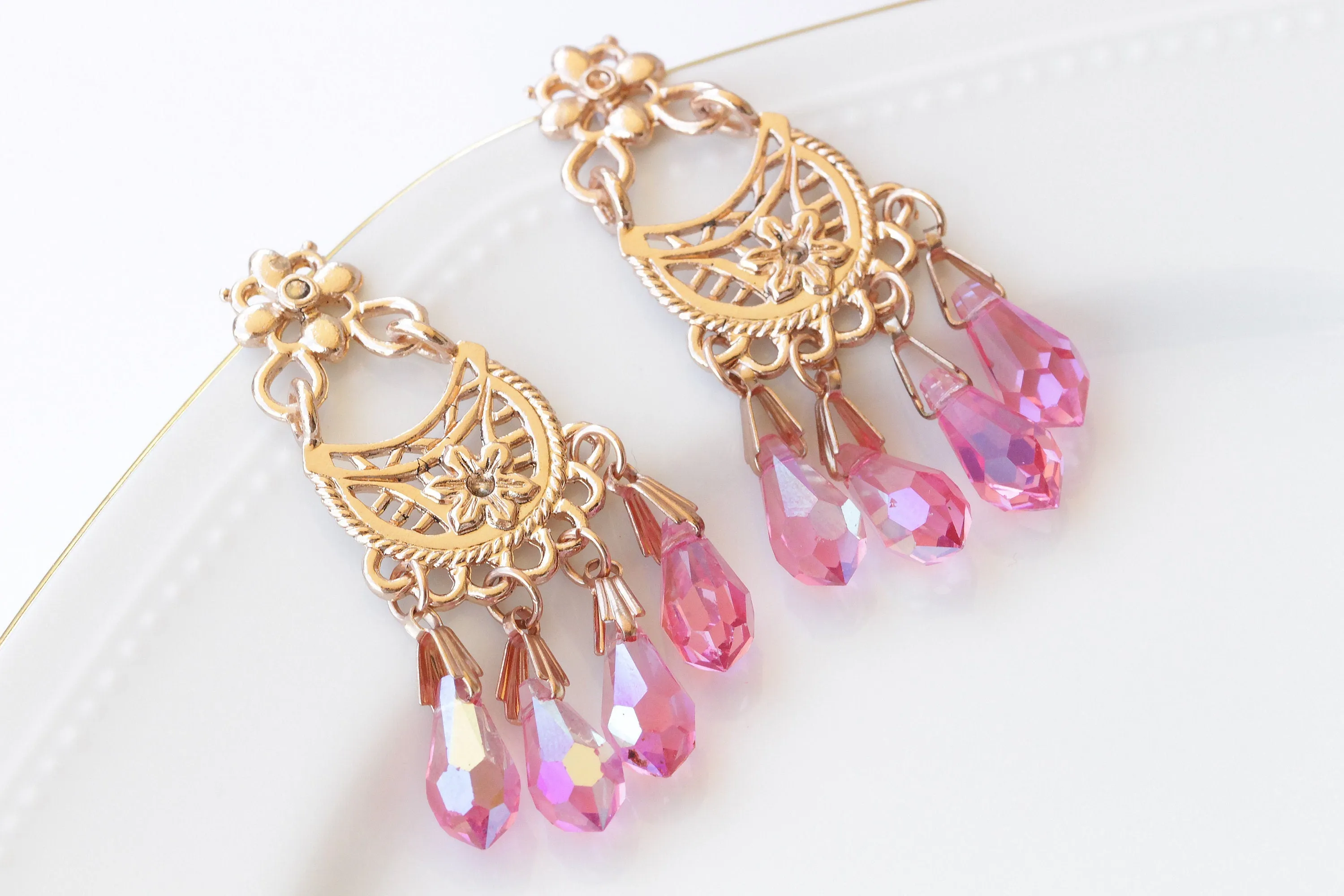 PINK FUCHSIA Fringes Earrings