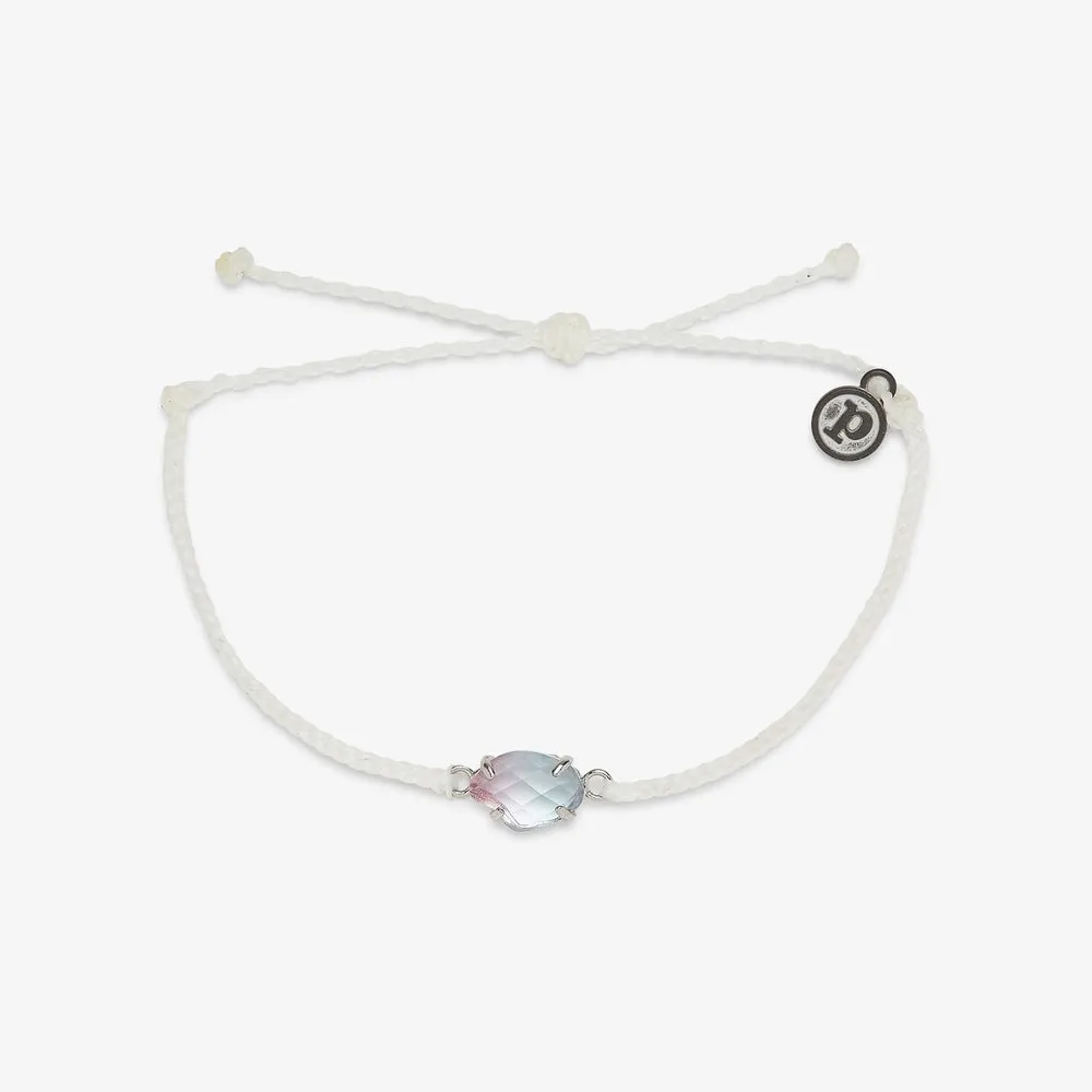 Pura Vida Bracelet Rainbow Quartz Charm Silver One Size