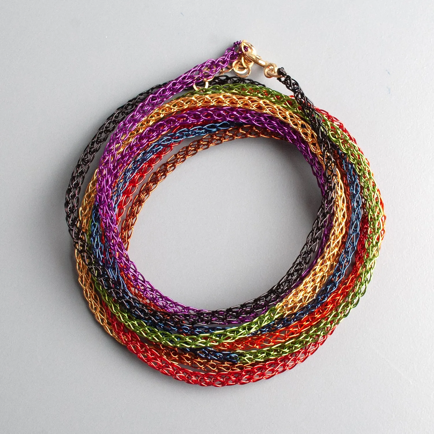 Rainbow BOHO Wire crochet bracelet