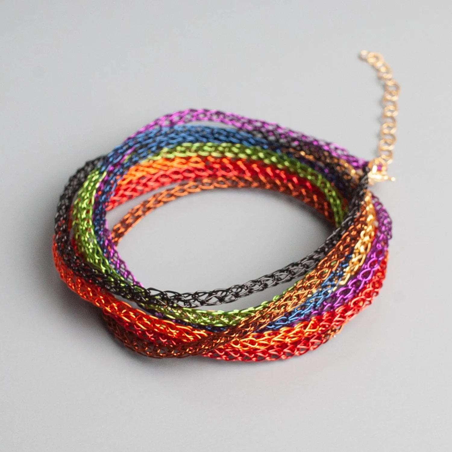 Rainbow BOHO Wire crochet bracelet