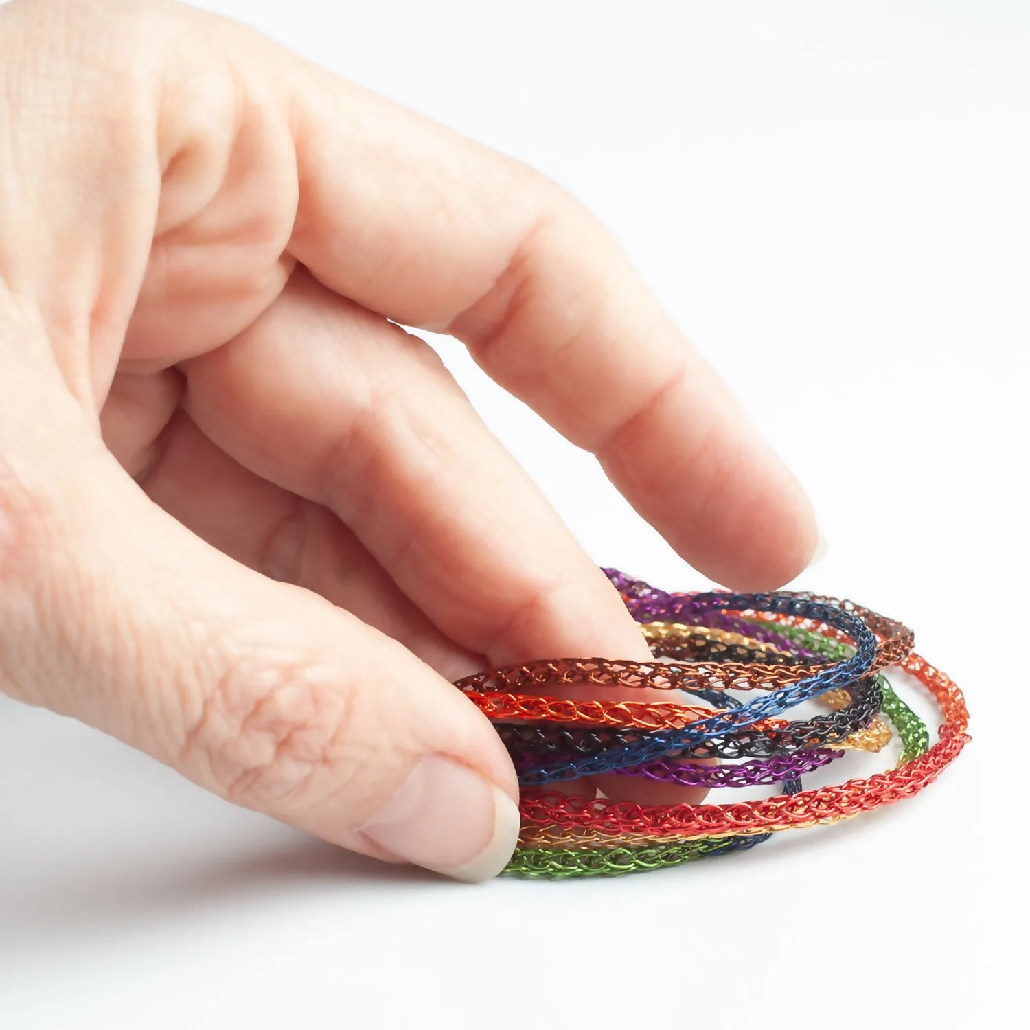 Rainbow BOHO Wire crochet bracelet