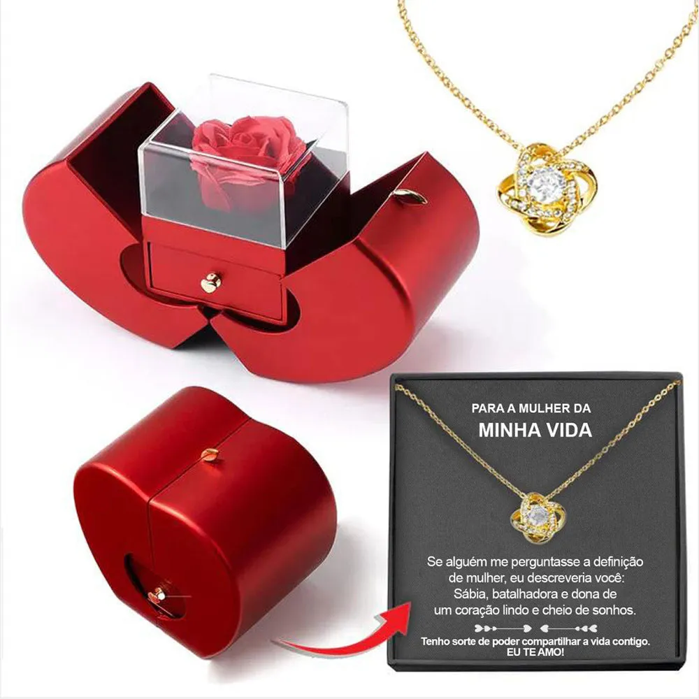 Red Apple Christmas Gift Necklace Box