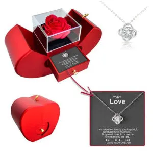 Red Apple Christmas Gift Necklace Box