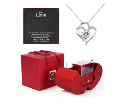 Red Apple Christmas Gift Necklace Box