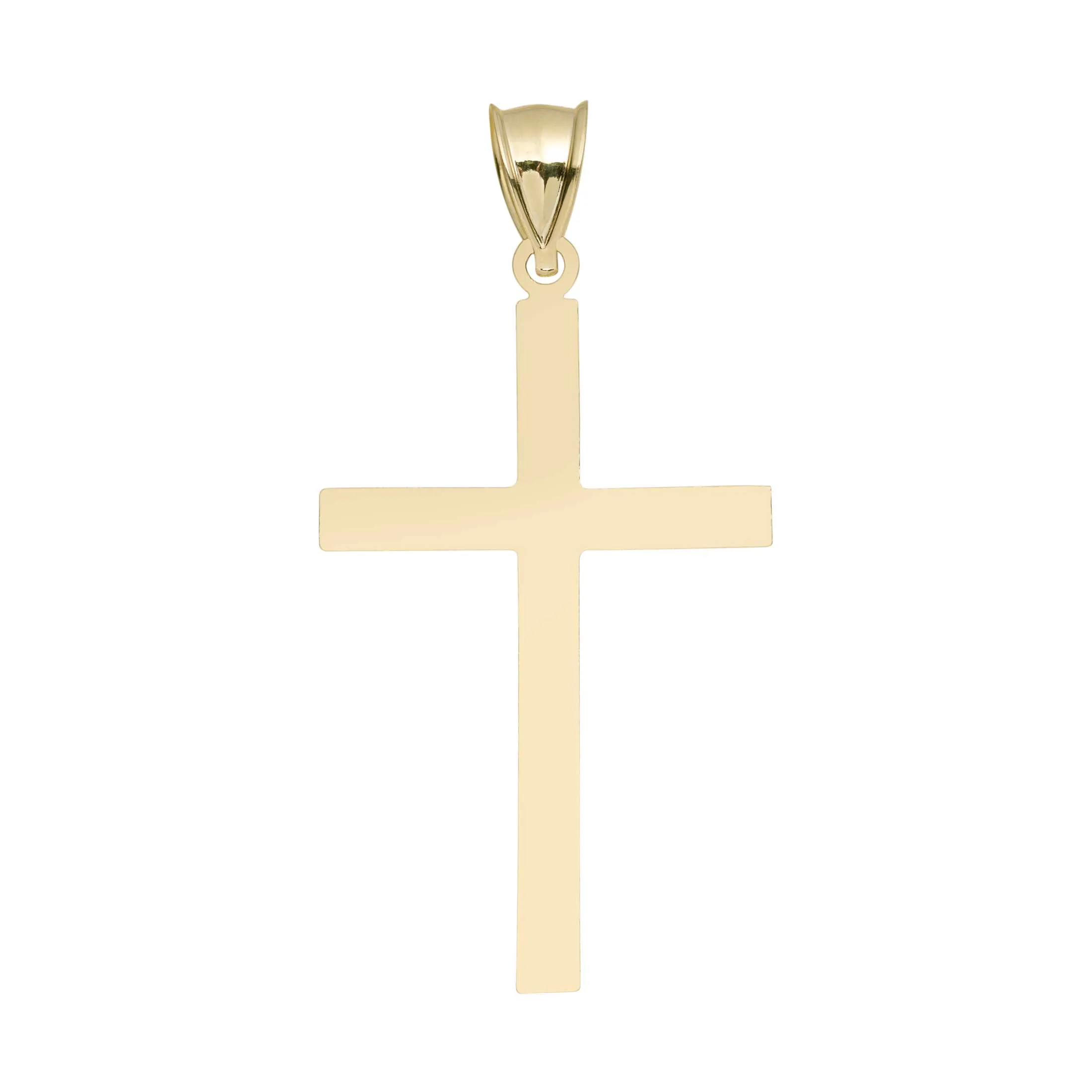 Reversible Satin Cross Pendant 10K Solid Yellow Gold