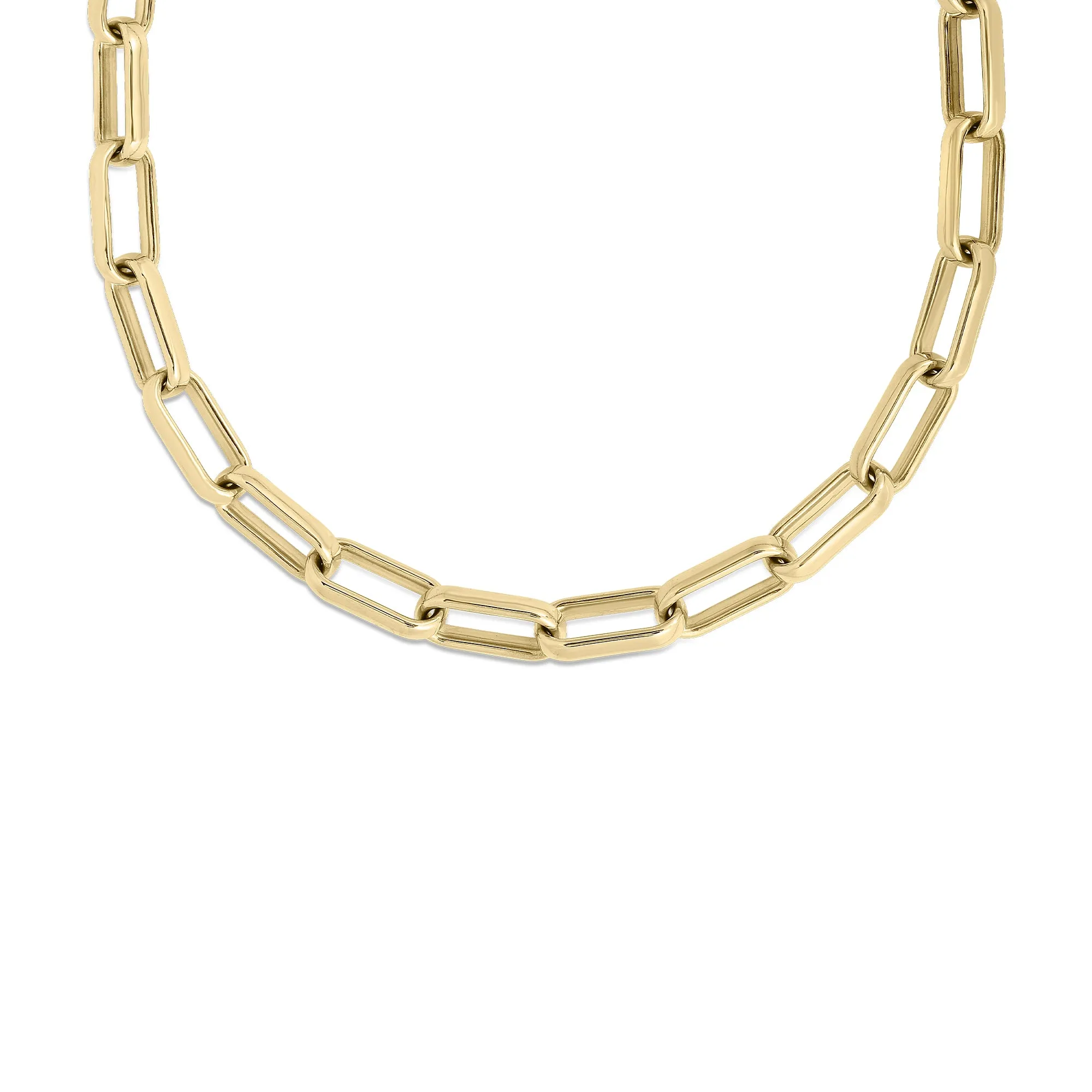 Roberto Coin Designer Gold 18K Yellow Gold Chunky Paperclip Chain Necklace