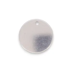 Round Disc with Hole (Polished) in Sterling Silver