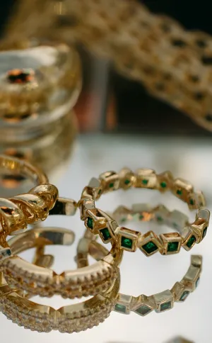 Shape Up Gold & Emerald Eternity Ring