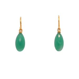 Signature Chrysoprase Wire Drop Earrings 24K Gold Vermeil