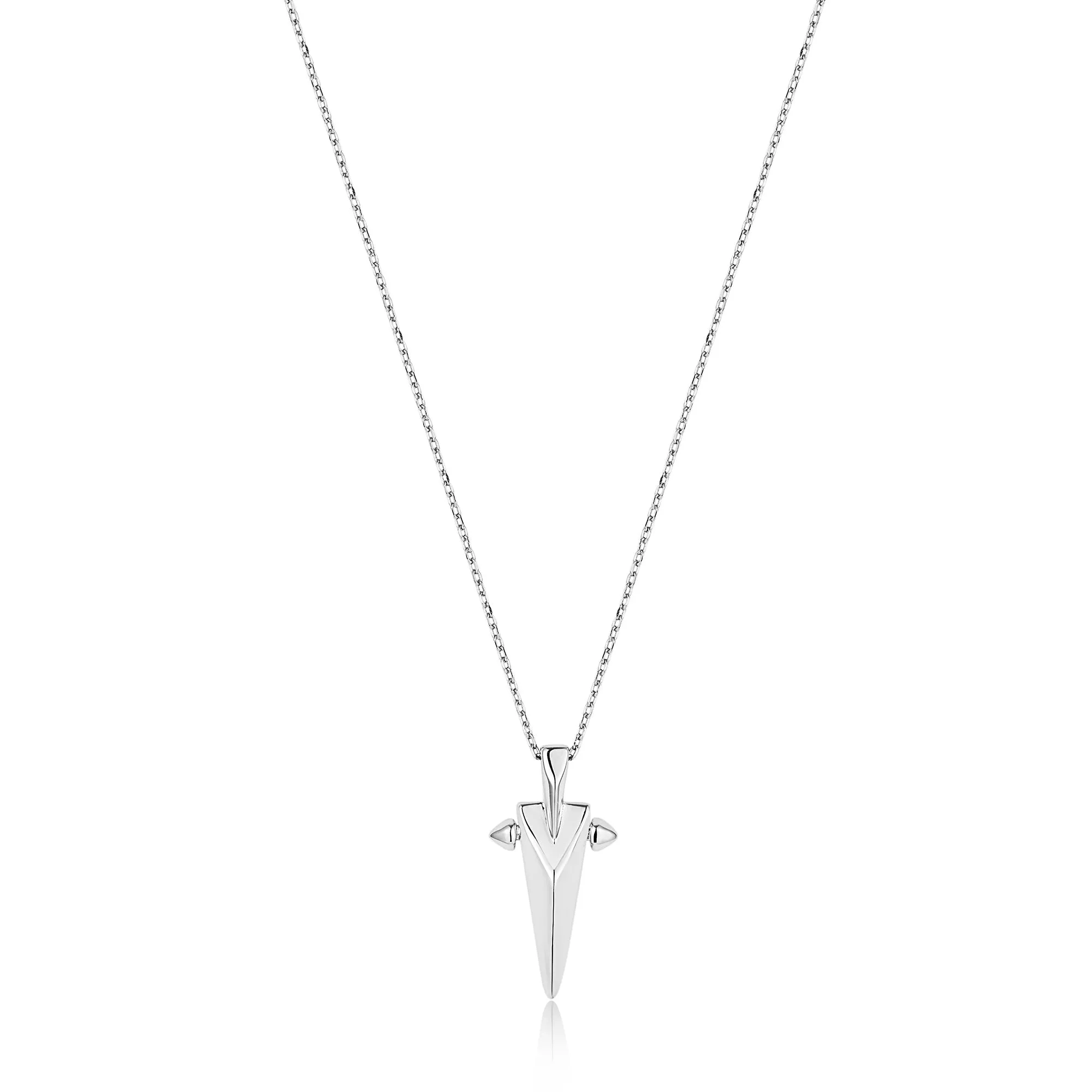 Silver Geometric Point Pendant Necklace