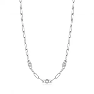 Silver Orb Link Chunky Chain Necklace N045-04H