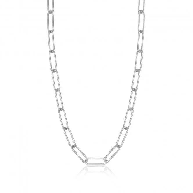 Silver Paperclip Chunky Chain Necklace N046-03H