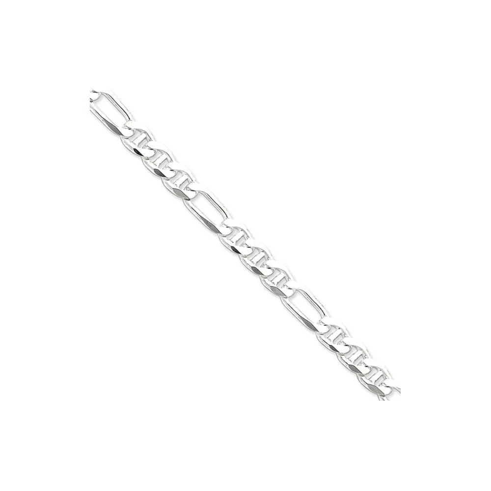 Silver Polished 7.75-mm Figaro Anchor Chain