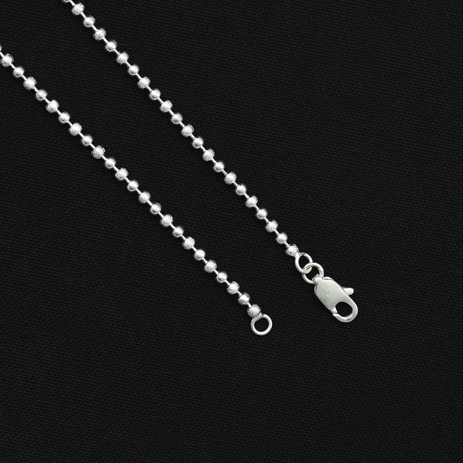 Silver Sterling Shiny Beads Girls Chain