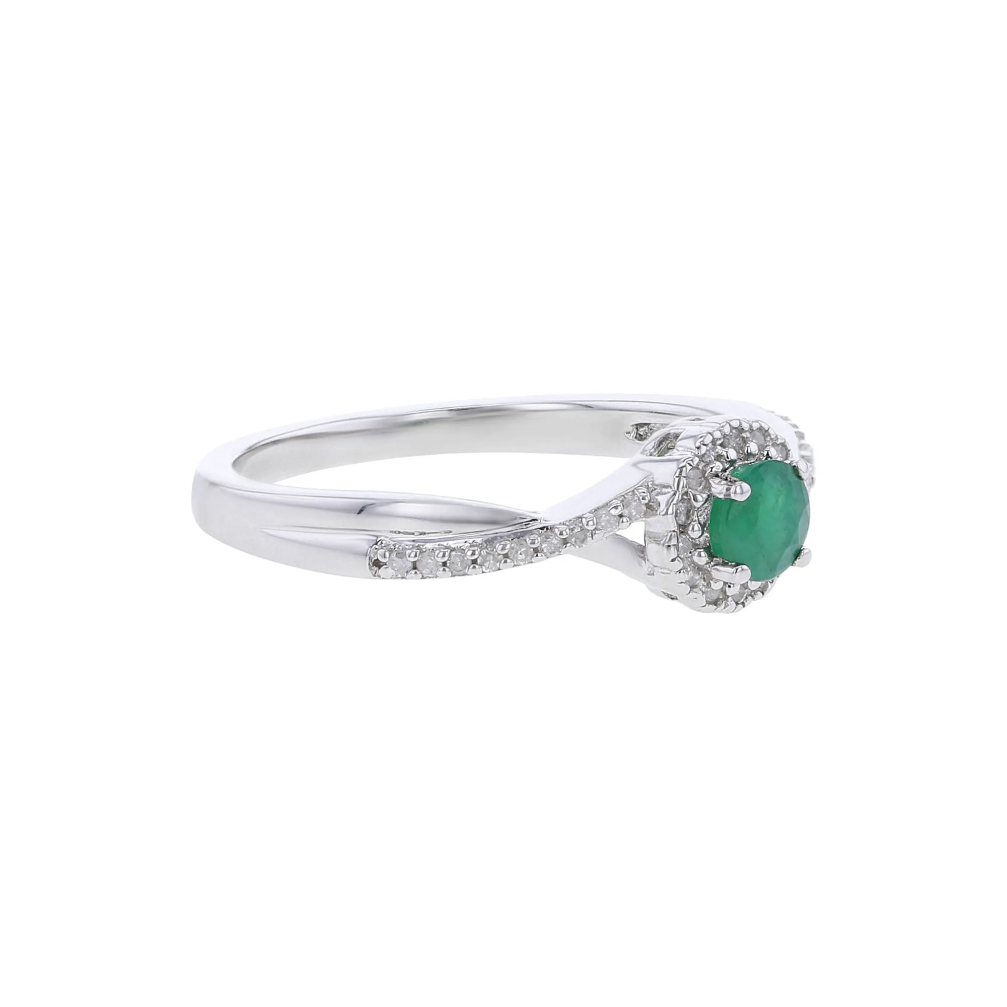 Silver Sweet Treat Emerald & Diamond Ring