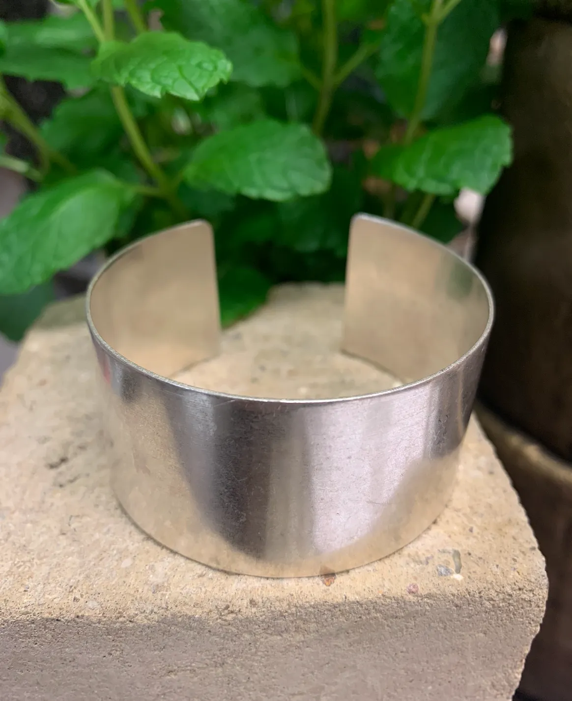 Simple Antique Silver Cuff Bracelet