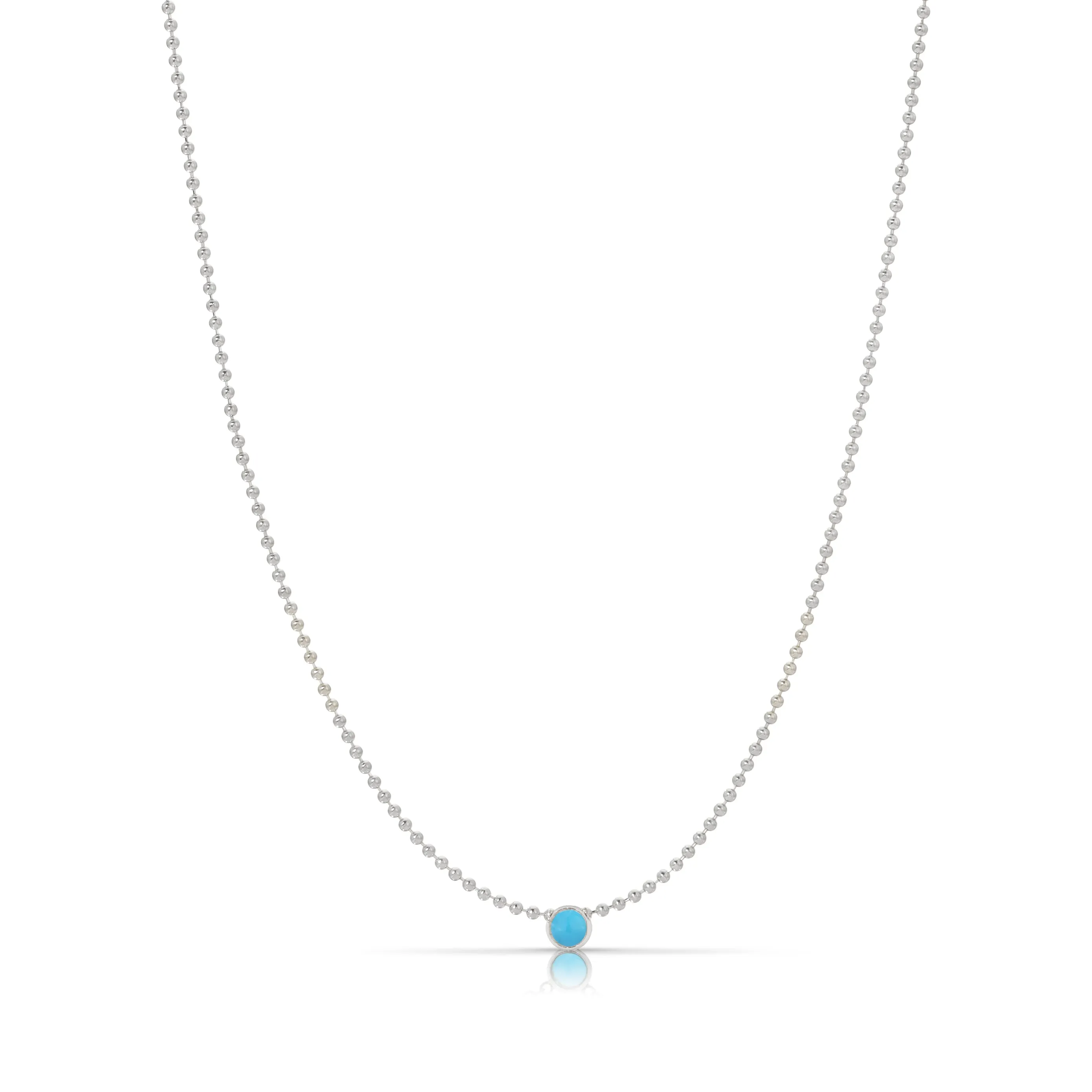 Single Birthstone Layering Necklace - White Gold